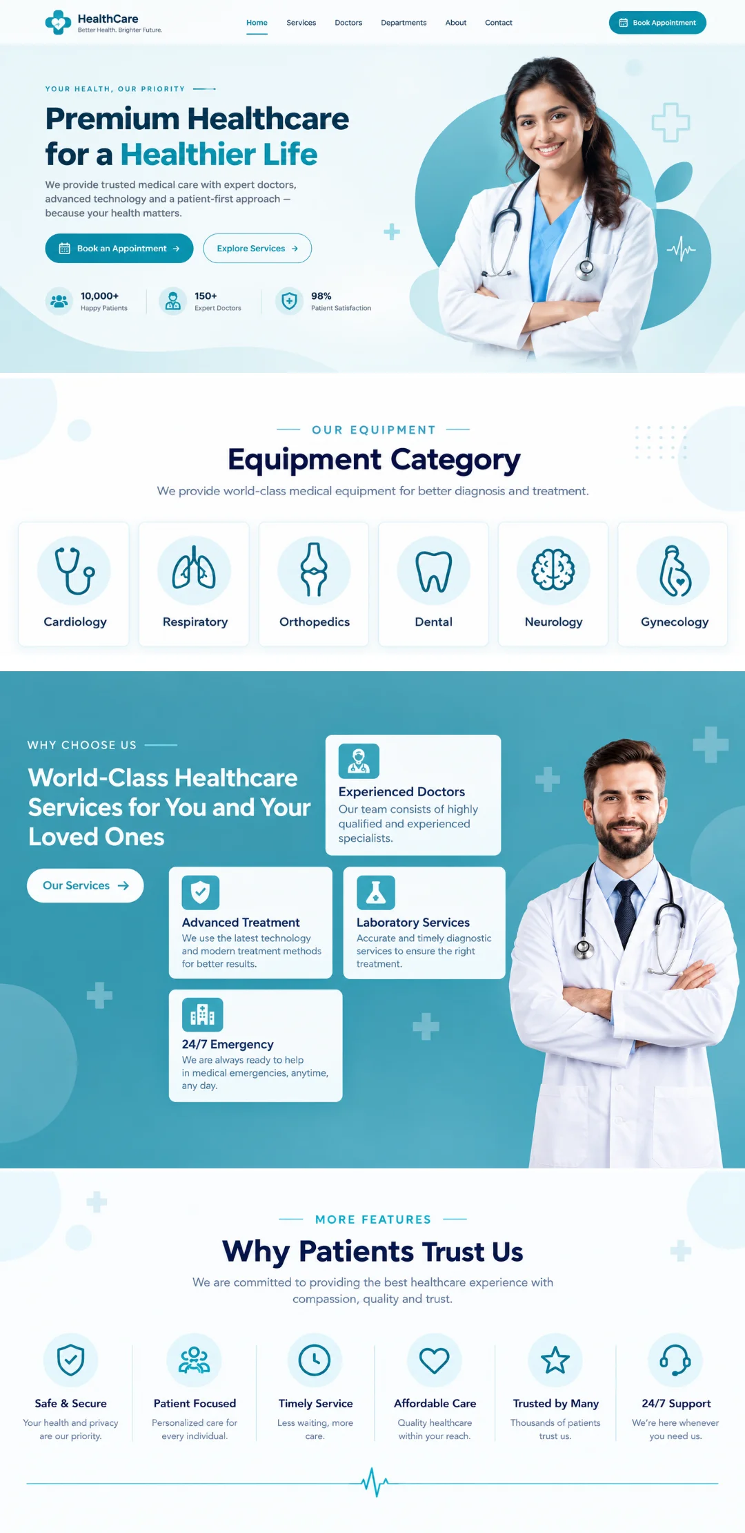Healthcare clinic and doctor appointment booking website development portfolio - Virtual Revolt Software